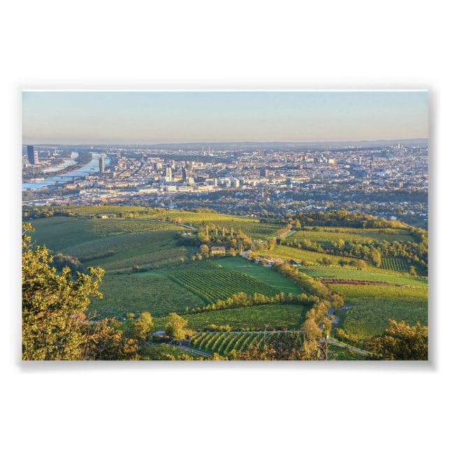 Wien, Österrike, Panorama från Kahlenberg Fototryck (Framsidan)