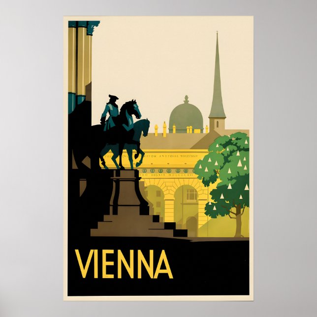 Wien Österrike Resa Poster Vintage Stil Hem (Framsidan)