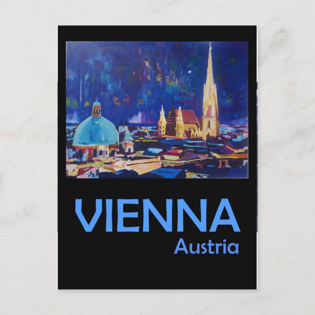 Wien Österrike Retro Affisch Vykort (Framsida)