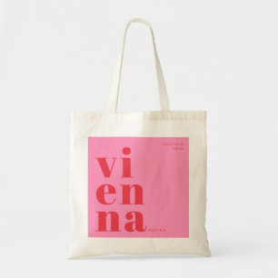 Wien Österrike röd rosa typografi Tygkasse