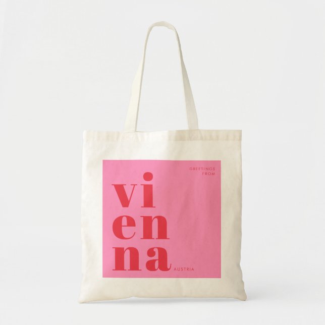 Wien Österrike röd rosa typografi Tygkasse (Framsidan)