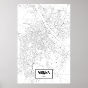 Wien Österrike (svarten på vit) Poster