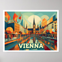 Wien Österrike Travel konstnärligt färgad Poster