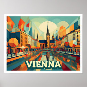 Wien Österrike Travel konstnärligt färgad Poster