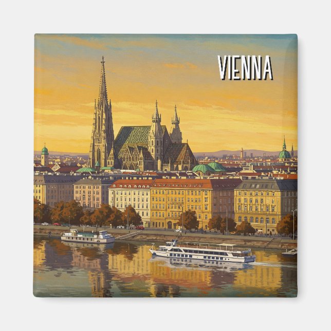 Wien Österrike Travel Magnet (Framsidan)