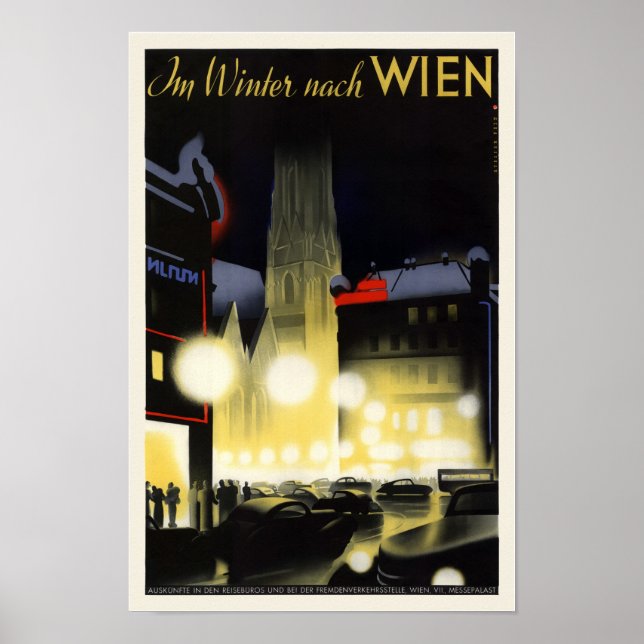 Wien Österrike Vintage affisch 1937 (Framsidan)