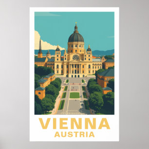 Wien Österrike Vintage Resa Barock Konsttryck Poster