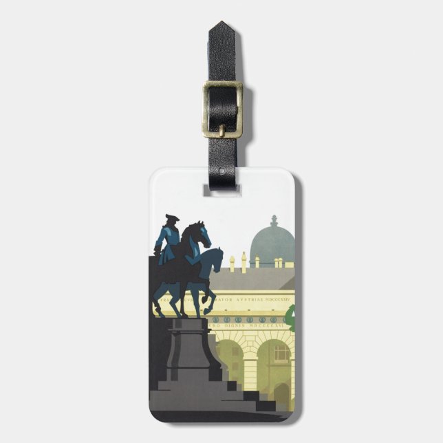 Wien Österrike - Vintage resor Bagagebricka (Vertikal Framsida)