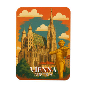 Wien Österrike Vintage resor Europa Magnet