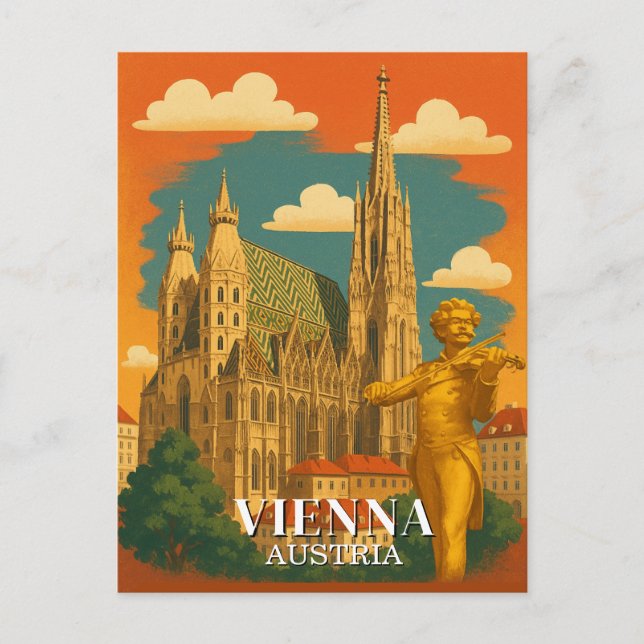 Wien Österrike Vintage resor Europa Vykort (Framsida)