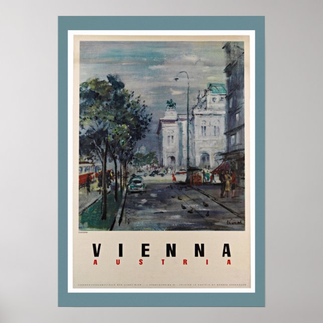 Wien Österrike - Vintage resor Poster (Framsidan)