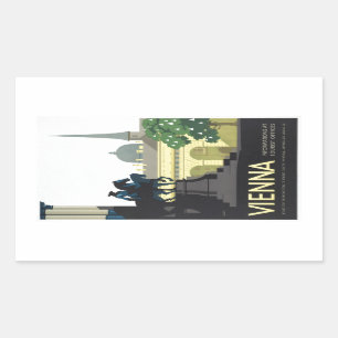 Wien Österrike - vintage resor Rektangulärt Klistermärke