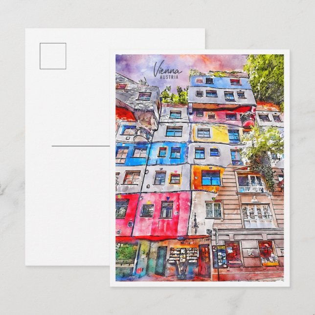 Wien Österrike vintage resor Vykort (Fram/baksida)