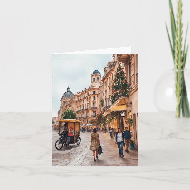 Wien Österrike Watercolor Kort (Framsida)