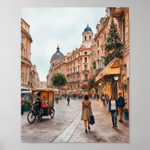 Wien Österrike Watercolor Poster