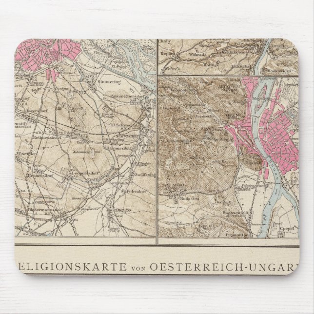 Wien, Prag, BudaPest Karta Musmatta (Framsidan)