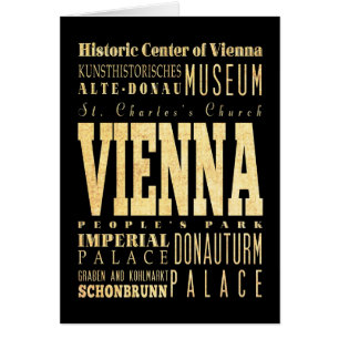 Wien stad av Österrike typografikonst Hälsningskort