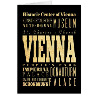 Wien stad av Österrike typografikonst Hälsningskort