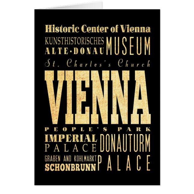 Wien stad av Österrike typografikonst Hälsningskort (Framsidan)