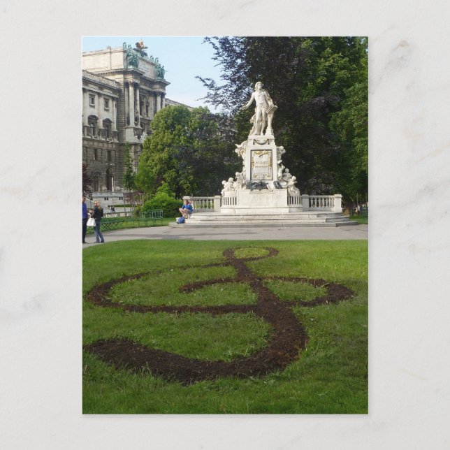 Wien Statue (Mozart) Vykort (Framsida)