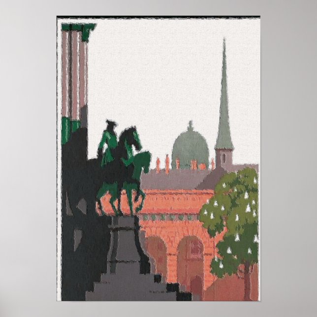Wien Statue Sunset Poster (Framsidan)