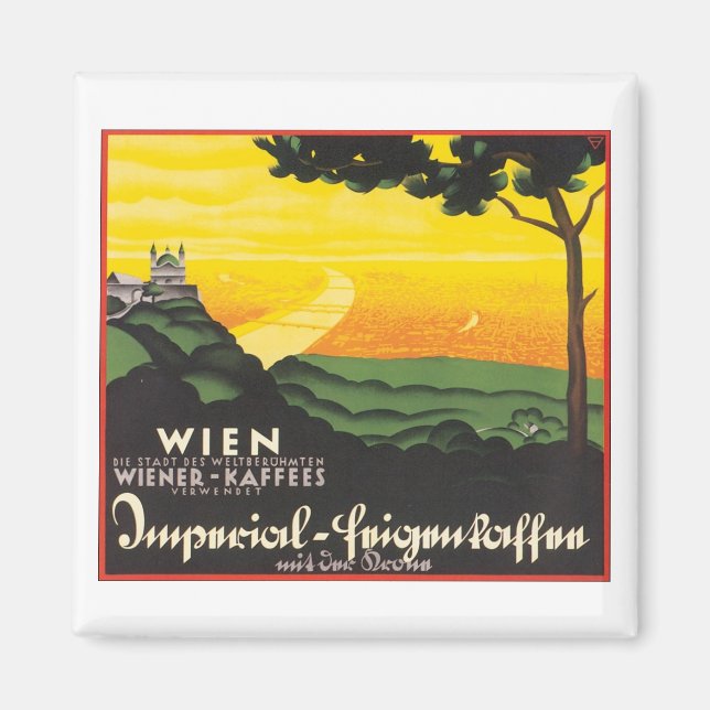 Wien Travel Poster Magnet (Framsidan)