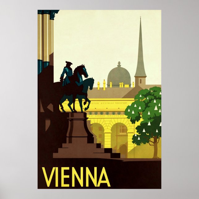 Wien ~ Vintage Austrian Travel Poster (Framsidan)