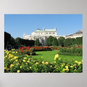 Wien Volksgarten med Ro Poster