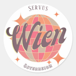 Wien Wien Österreich Austria Retro Runt Klistermärke