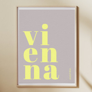 Wien Wien Österrike typografi gul Affisch