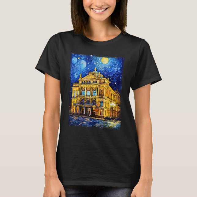 Wien Wienstaten Opera Van Gogh T Shirt (Framsida)