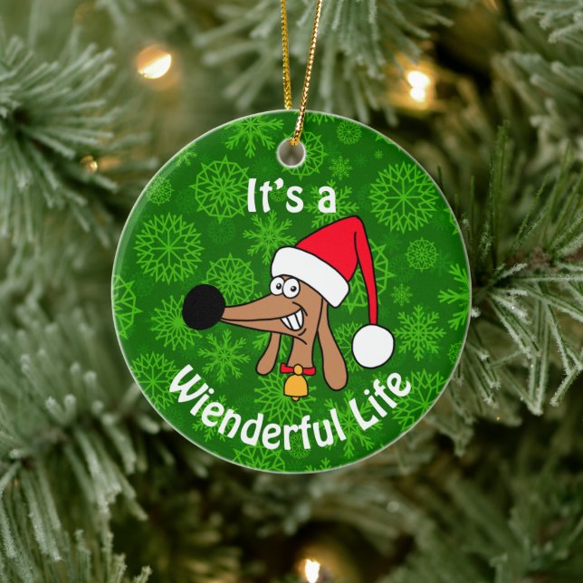 Wienderful Life Dachshund Ceramic Ornament (Träd)