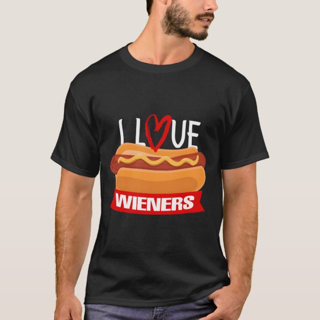 Wiener Bbq 4Th Of July Usa Patriotic T Shirt (Framsida)