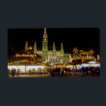 Wiener Christkindlmarkt Fraktsedel<br><div class="desc">Viennese christmas market in before Rathaus at Rathausplatz (stadshuset för Wien Österreich) - Frohe Weihnachten!</div>