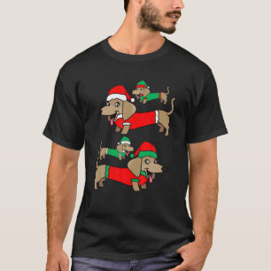 Wiener Dachshund Santa Funny Coola Hund jul Gi T Shirt
