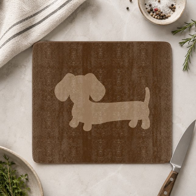 Wiener Dog Glasskärningsbräda Kökspresent (Wiener Dog Kitchen Gift)