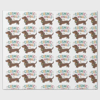 Wiener dog kosmisk våg pappersinslagning presentpapper