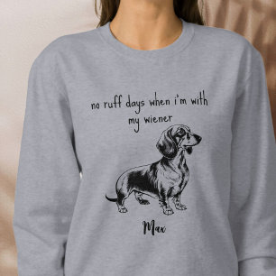 Wiener Dog No Ruff Dagar Dachshund Humor Svart T Shirt