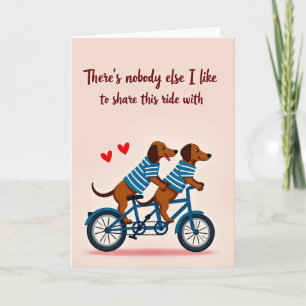 Wiener Dogs Tandem Kärlekskort Kort