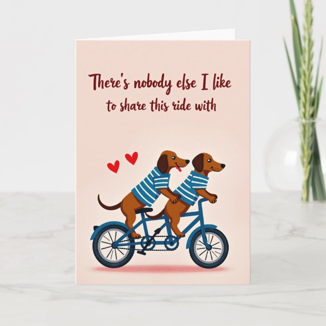 Wiener Dogs Tandem Kärlekskort Kort (Framsida)