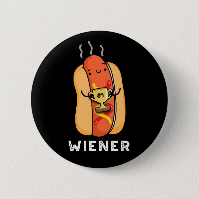 Wiener Funny Sause Pun Mörk BG Knapp (Framsida)