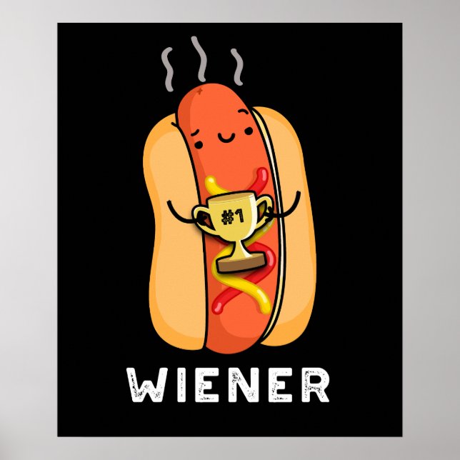 Wiener Funny Sause Pun Mörk BG Poster (Framsidan)