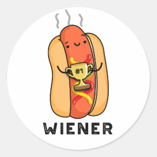 Wiener Funny Sause Pun Runt Klistermärke