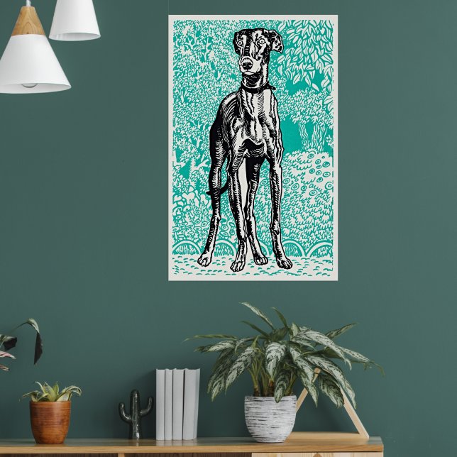 Wiener Greyhound Elegance Affisch av Moriz Jung (Vardagsrum 1)