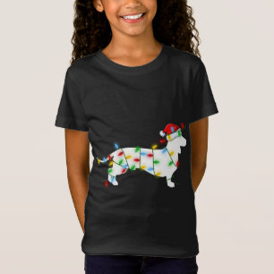 Wiener Hund älskare Lighting Julafton Santa Dachsh T Shirt