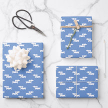 Wiener Hund Gift Wrap Lakan Dachshund Party Blue