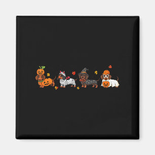 Wiener Hund Häxa Glad Halloweenie Söt Halloween Magnet