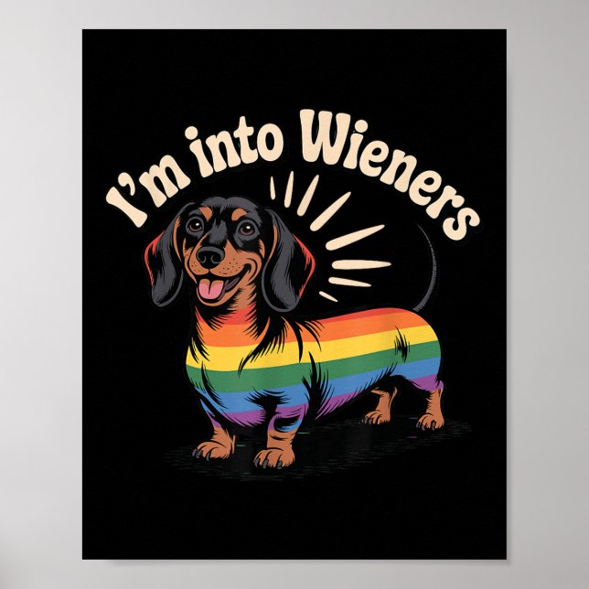 Wiener Hund Lgbtq Gay Pride  Poster (Framsidan)