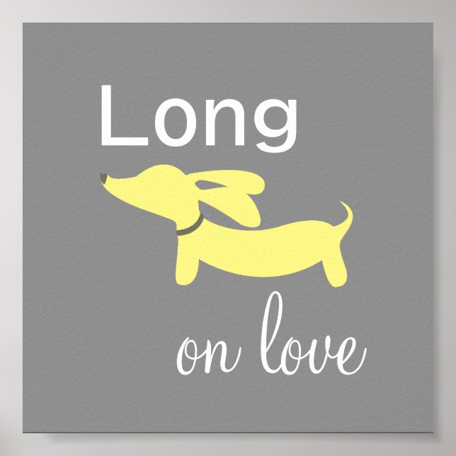 Wiener Hund Nursery Art Gult Kön Neutral Hund Poster (Framsidan)