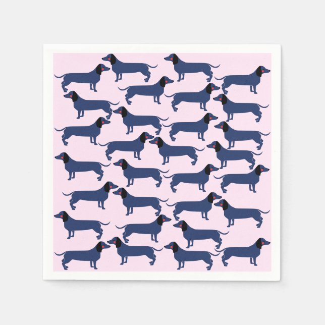 Wiener Hund Papper Napkins Pappersservett (Framsidan)